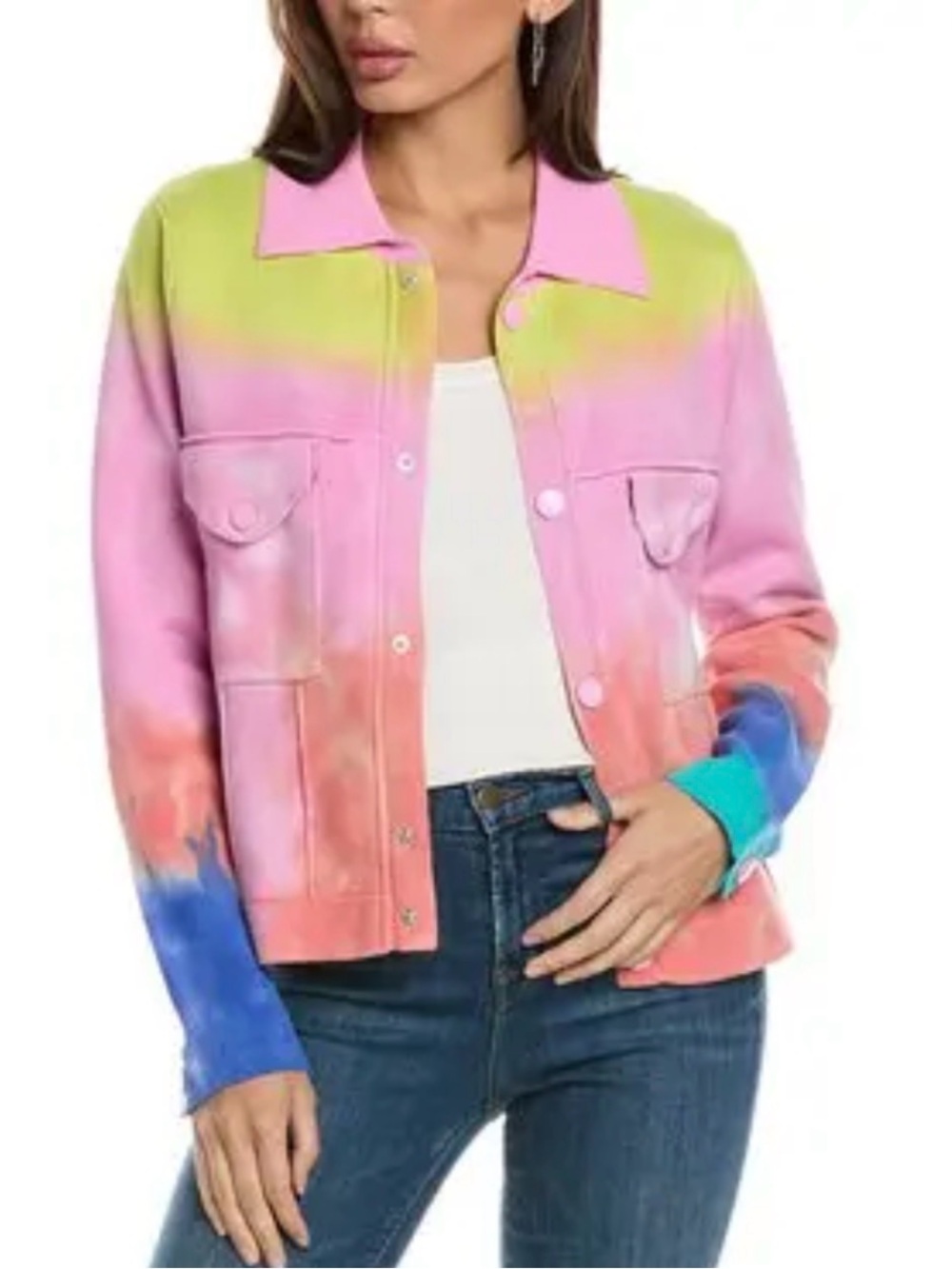 Wispr Gradient Silk Blend Shacket - Pink & Multi